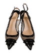 Christian Louboutin Spike Accents Leather Slingback Pumps