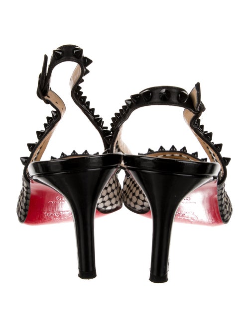 Christian Louboutin Spike Accents Leather Slingback Pumps