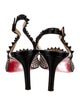 Christian Louboutin Spike Accents Leather Slingback Pumps