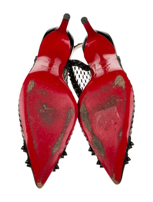Christian Louboutin Spike Accents Leather Slingback Pumps