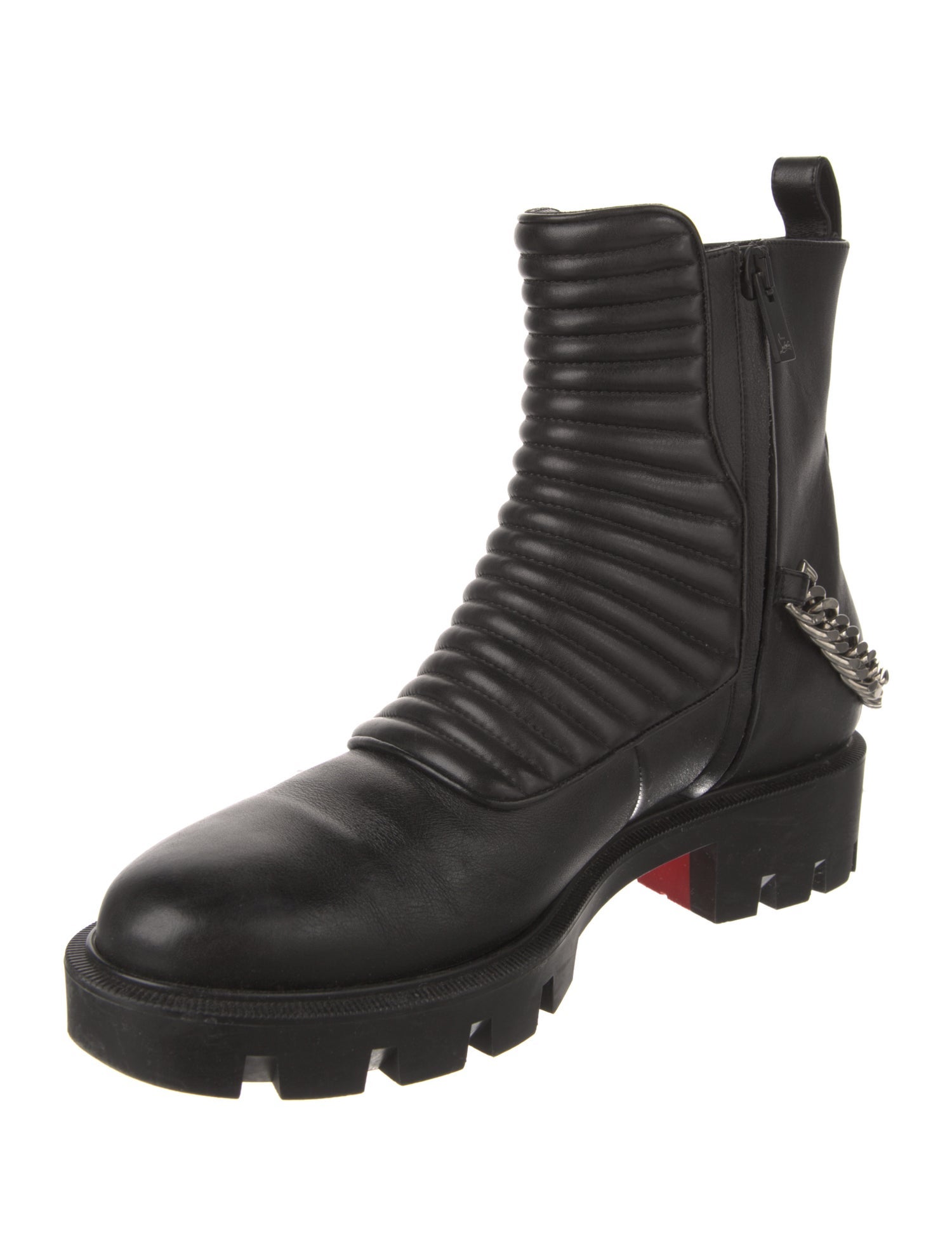 Christian Louboutin Spike Accents Leather Chelsea Boots