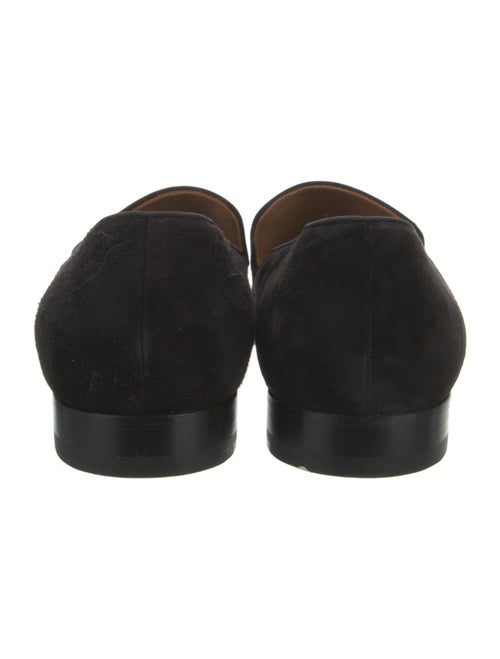 Christian Louboutin Suede Grosgrain Trim Loafers
