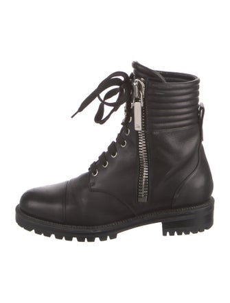 Christian Louboutin Quilted Pattern Leather Combat Boots