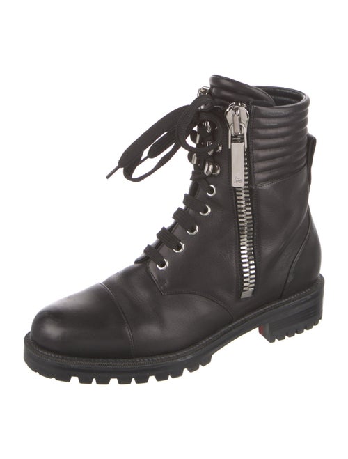 Christian Louboutin Quilted Pattern Leather Combat Boots