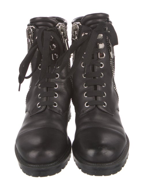Christian Louboutin Quilted Pattern Leather Combat Boots
