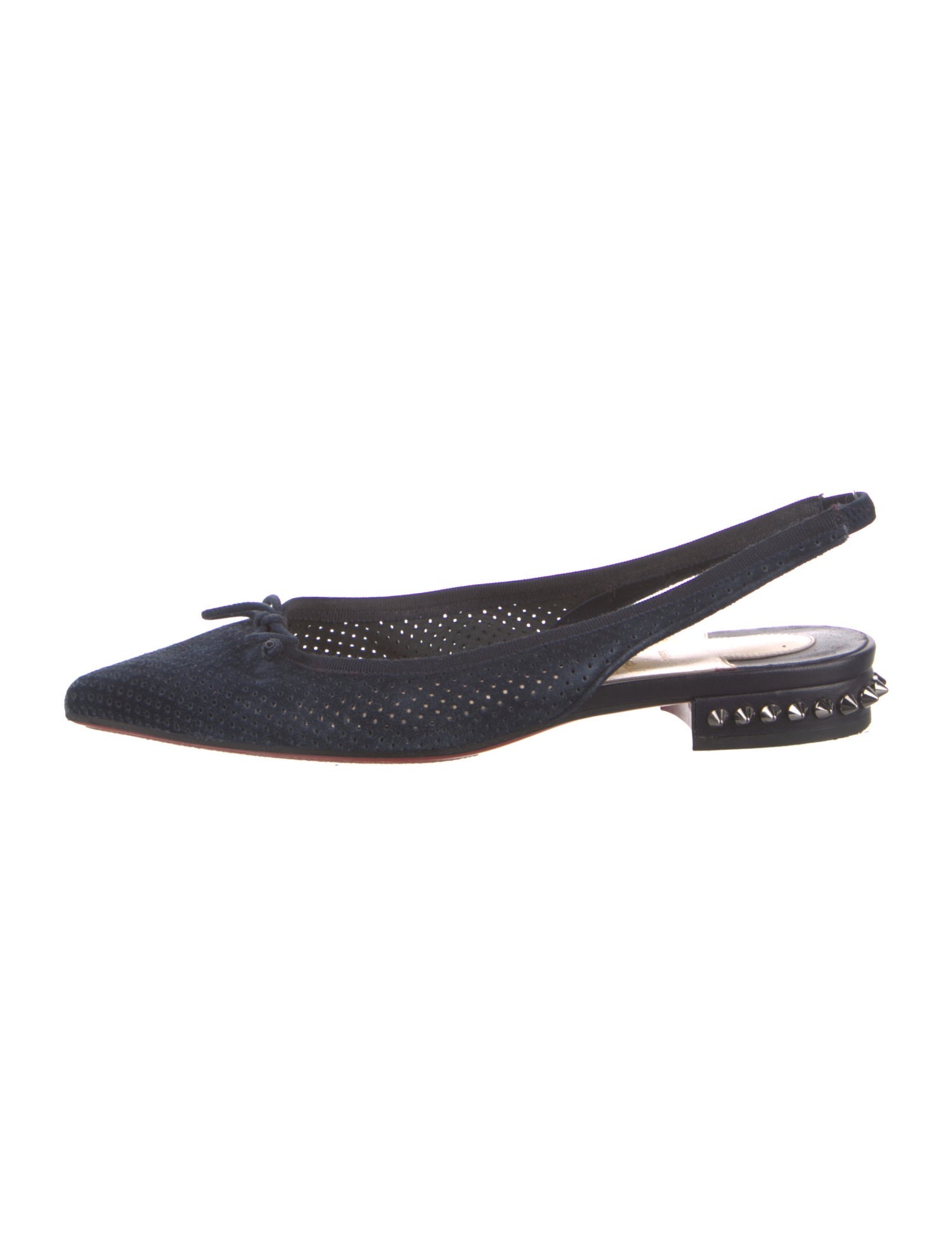 Christian Louboutin Hall Sling Flat Spike Accents Slingback Flats
