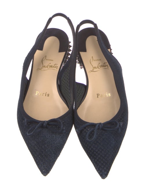 Christian Louboutin Hall Sling Flat Spike Accents Slingback Flats