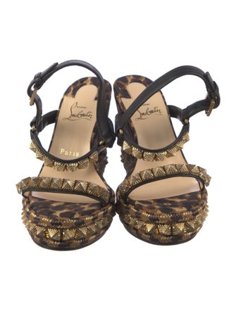 Christian Louboutin Printed Studded Accents Espadrilles