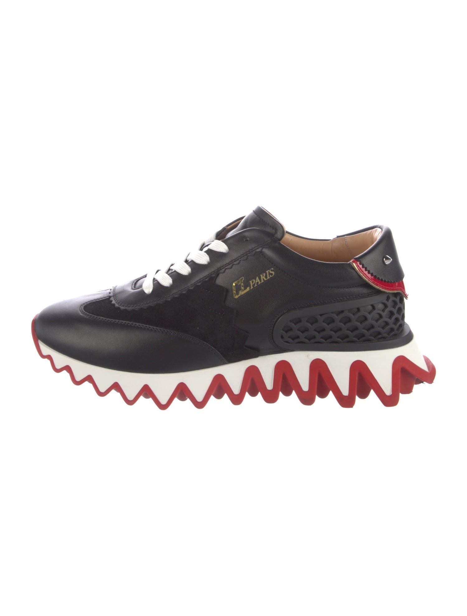 Christian Louboutin Spike Accents Leather Sneakers