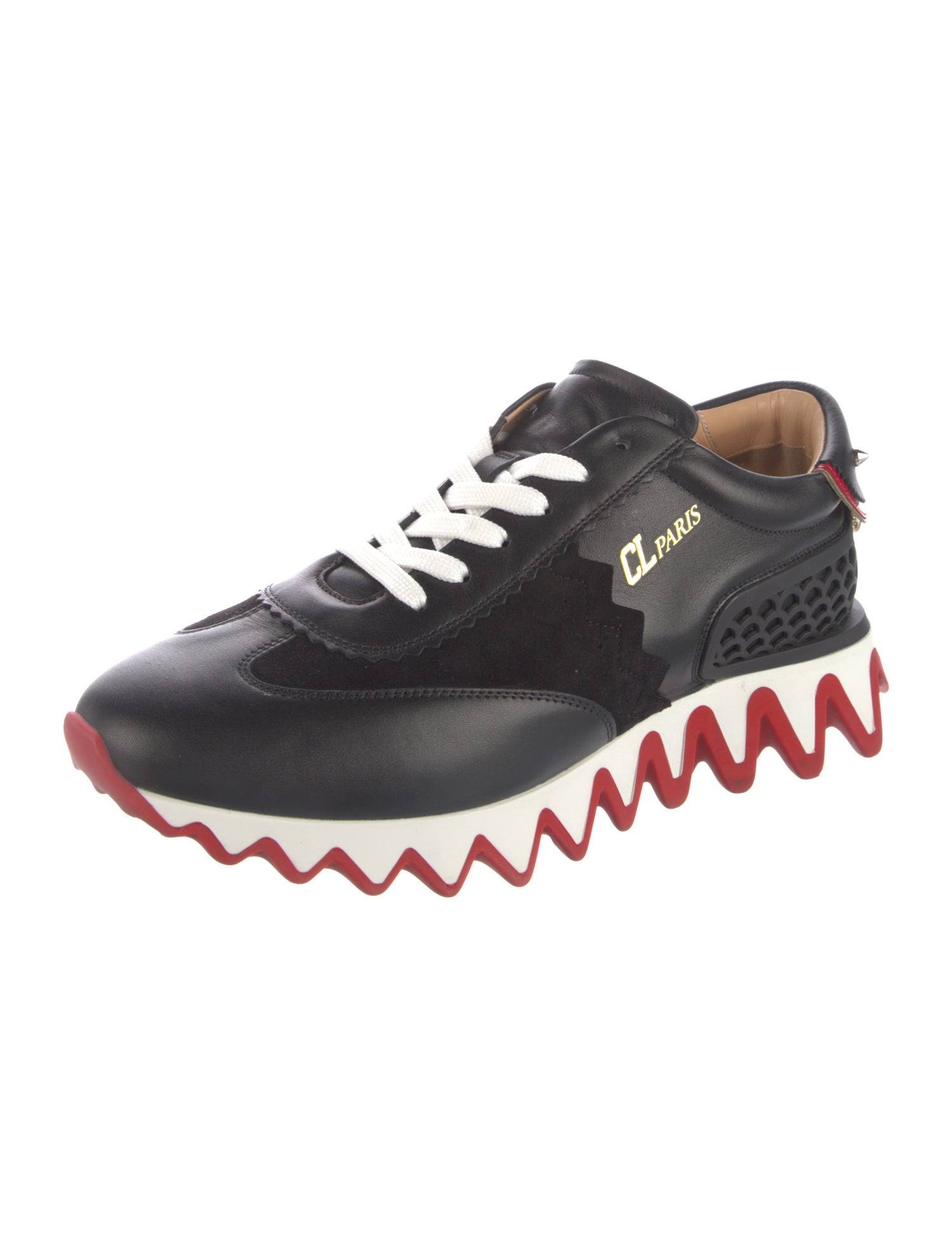 Christian Louboutin Spike Accents Leather Sneakers