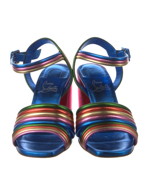 Christian Louboutin Leather Colorblock Pattern Sandals