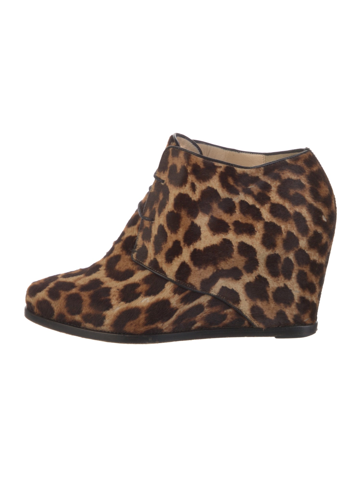 Christian Louboutin Ponyhair Animal Print Lace-Up Boots