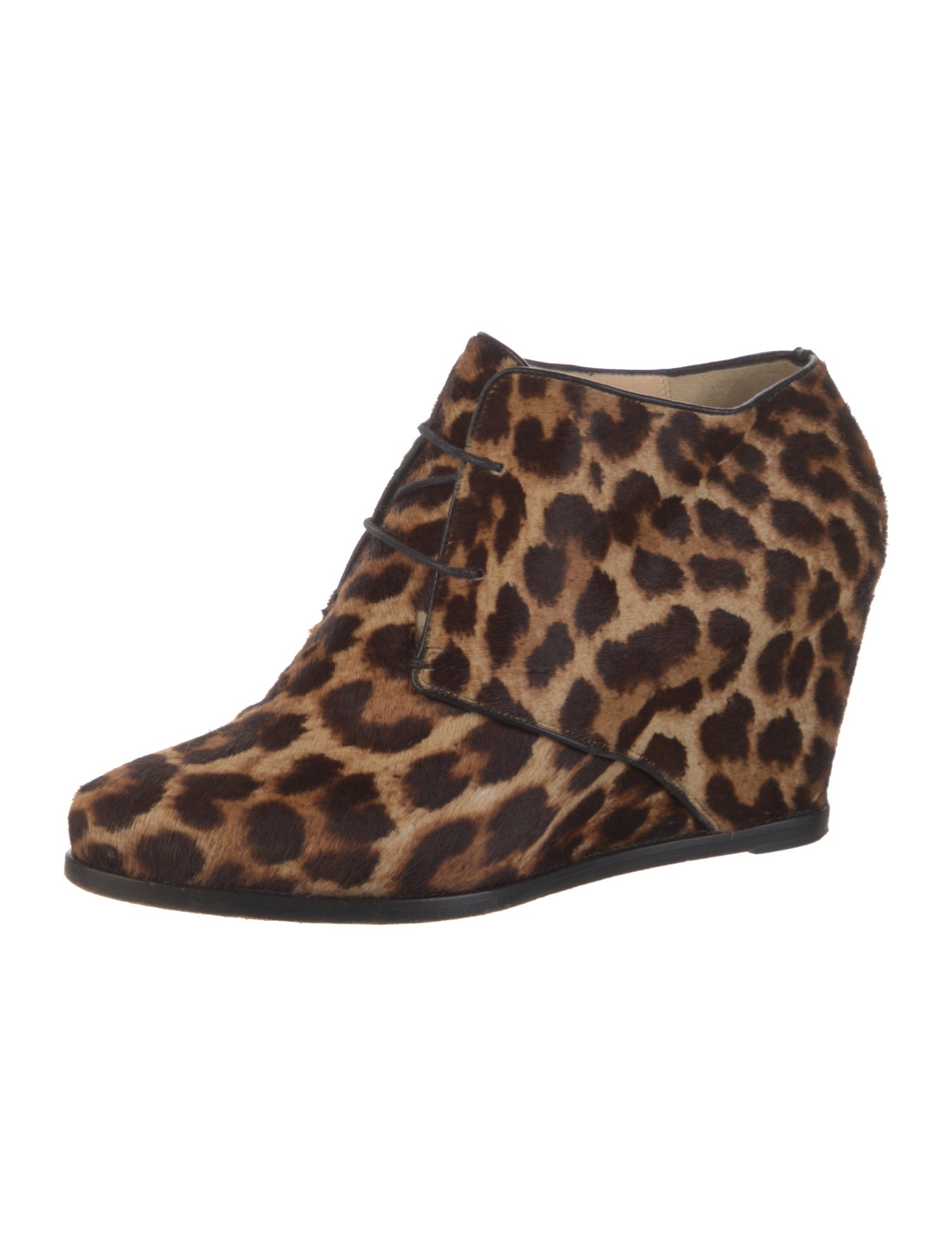 Christian Louboutin Ponyhair Animal Print Lace-Up Boots