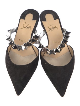 Christian Louboutin Rockstud Spike Suede Mules
