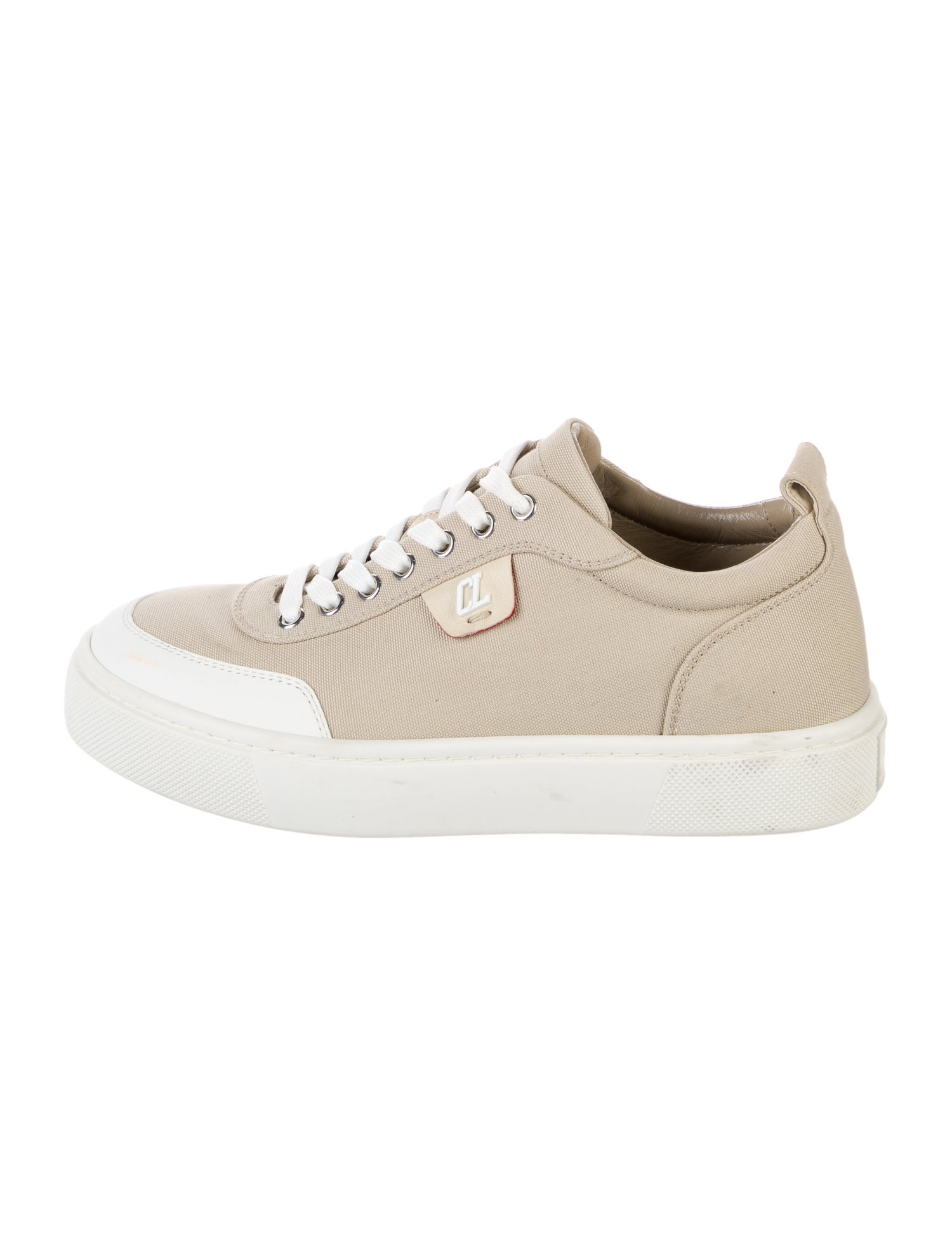 Christian Louboutin Canvas Colorblock Pattern Sneakers