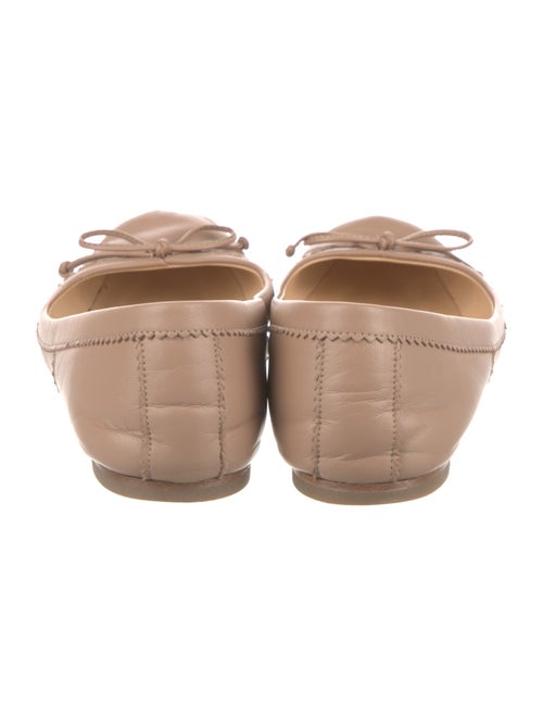 Christian Louboutin Leather Bow Accents Ballet Flats