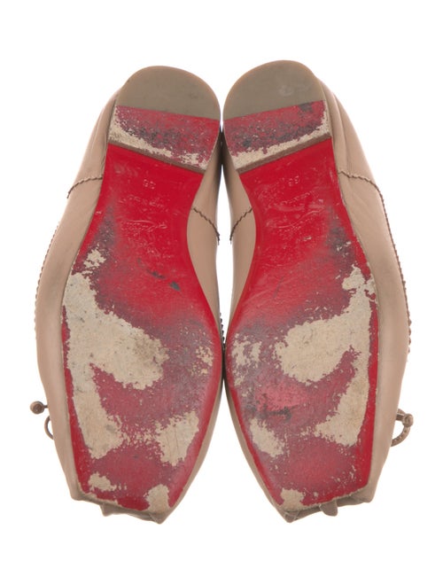 Christian Louboutin Leather Bow Accents Ballet Flats