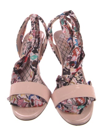 Christian Louboutin Patent Leather Printed Sandals