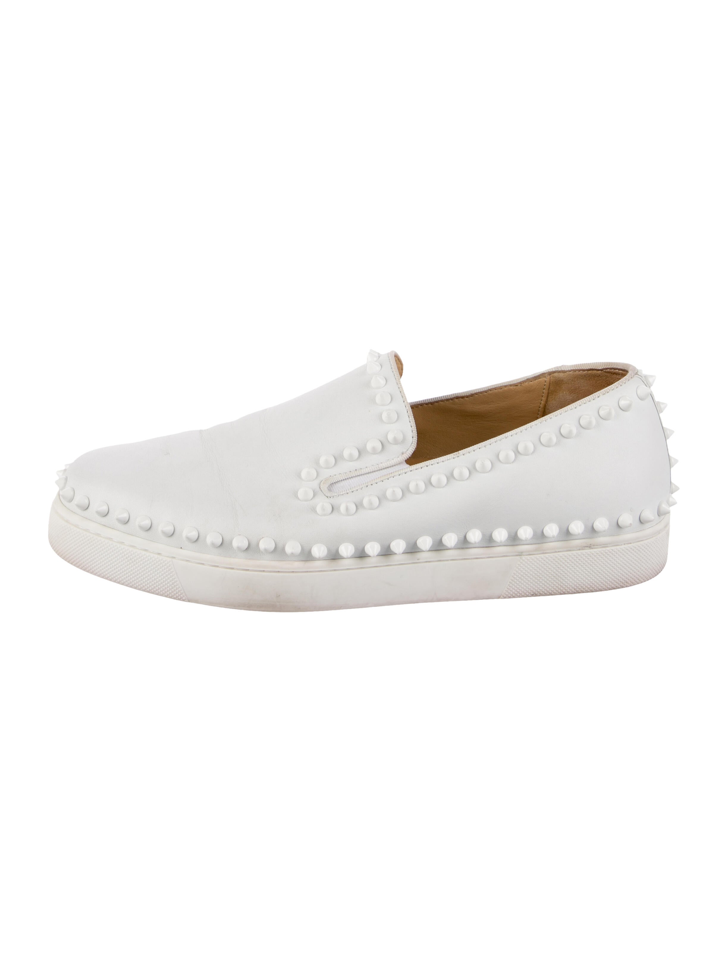 Christian Louboutin Spike Accents Leather Sneakers