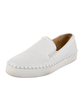 Christian Louboutin Spike Accents Leather Sneakers