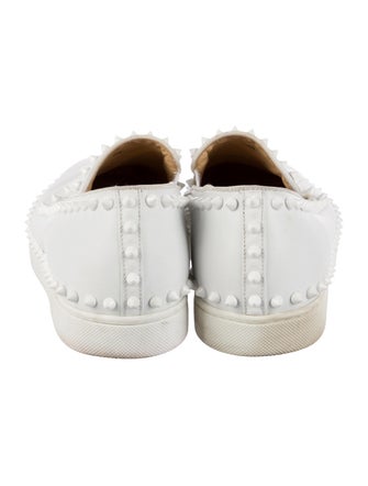 Christian Louboutin Spike Accents Leather Sneakers