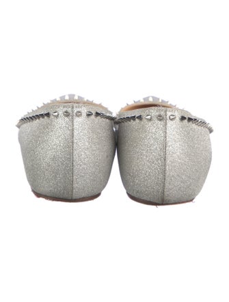 Christian Louboutin Spike Accents Glitter Ballet Flats