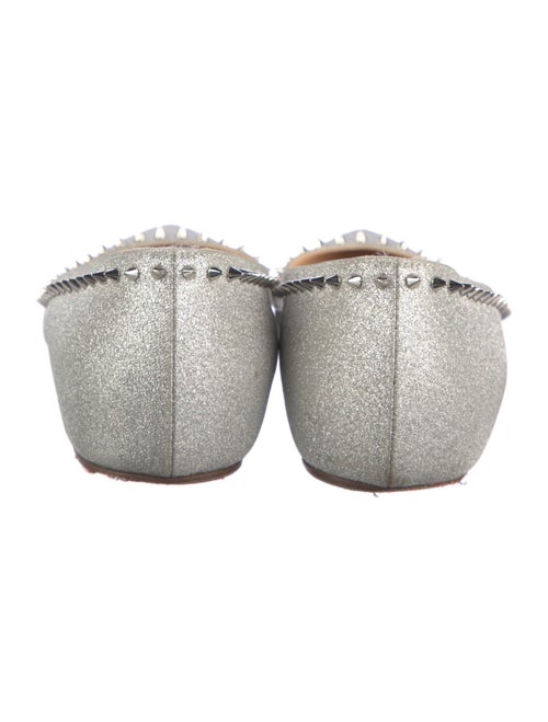 Christian Louboutin Spike Accents Glitter Ballet Flats