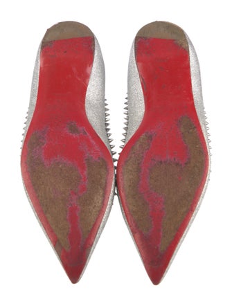 Christian Louboutin Spike Accents Glitter Ballet Flats