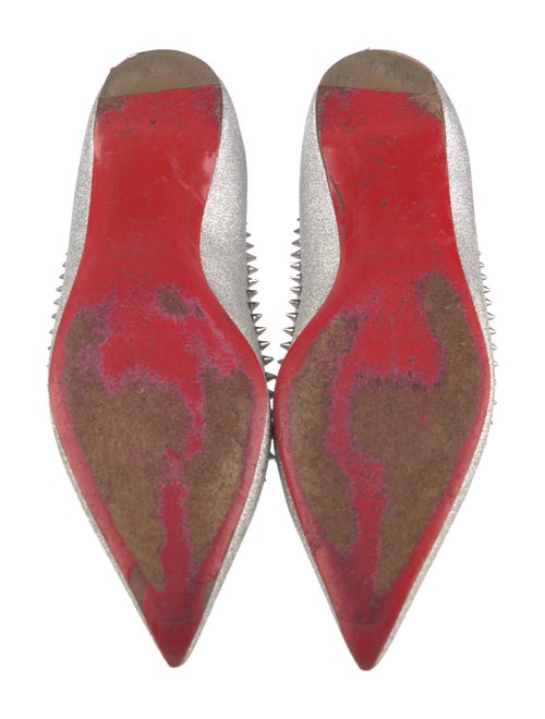 Christian Louboutin Spike Accents Glitter Ballet Flats