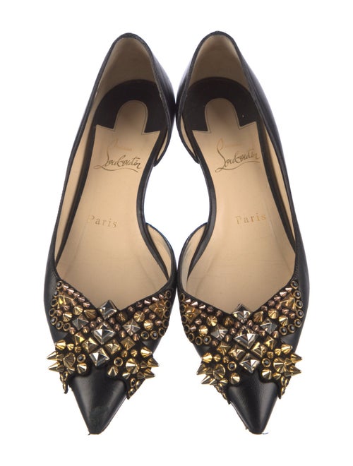 Christian Louboutin Spike Accents Leather D'Orsay Flats