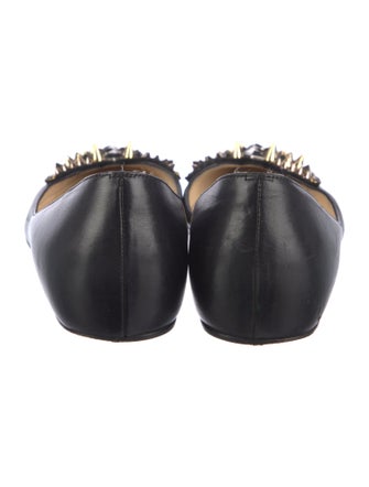 Christian Louboutin Spike Accents Leather D'Orsay Flats