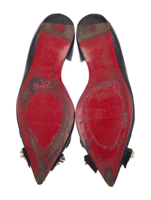 Christian Louboutin Spike Accents Leather D'Orsay Flats