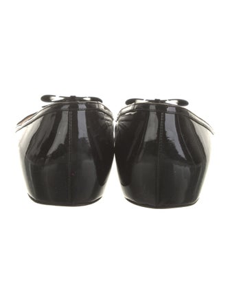 Christian Louboutin Patent Leather Bow Accents Flats