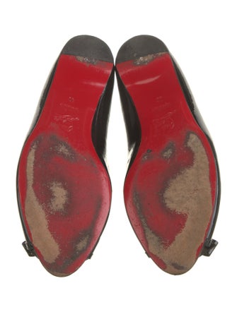 Christian Louboutin Patent Leather Bow Accents Flats