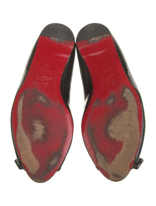 Christian Louboutin Patent Leather Bow Accents Flats