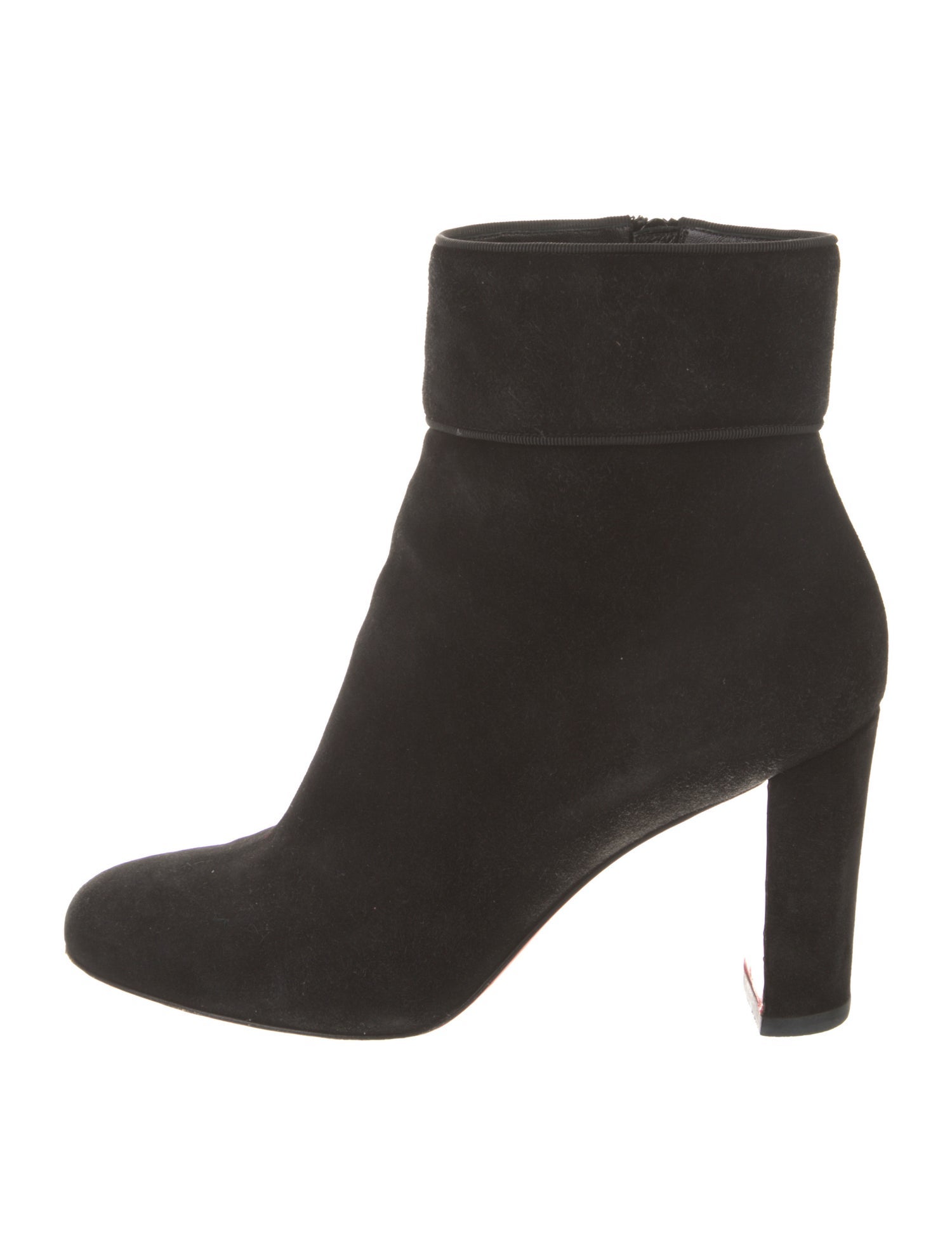 Christian Louboutin Suede Grosgrain Trim Boots