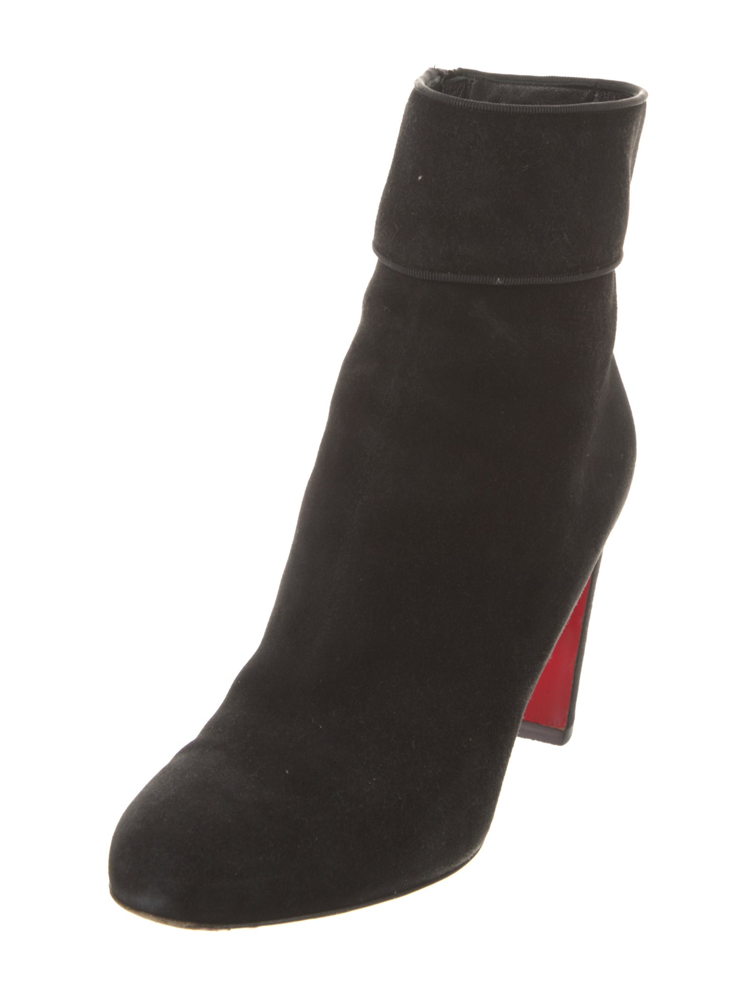 Christian Louboutin Suede Grosgrain Trim Boots
