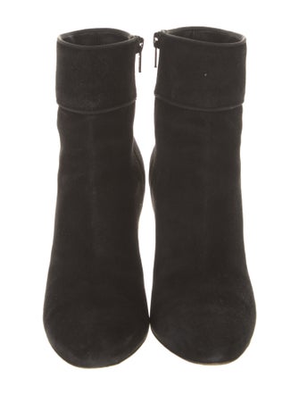 Christian Louboutin Suede Grosgrain Trim Boots