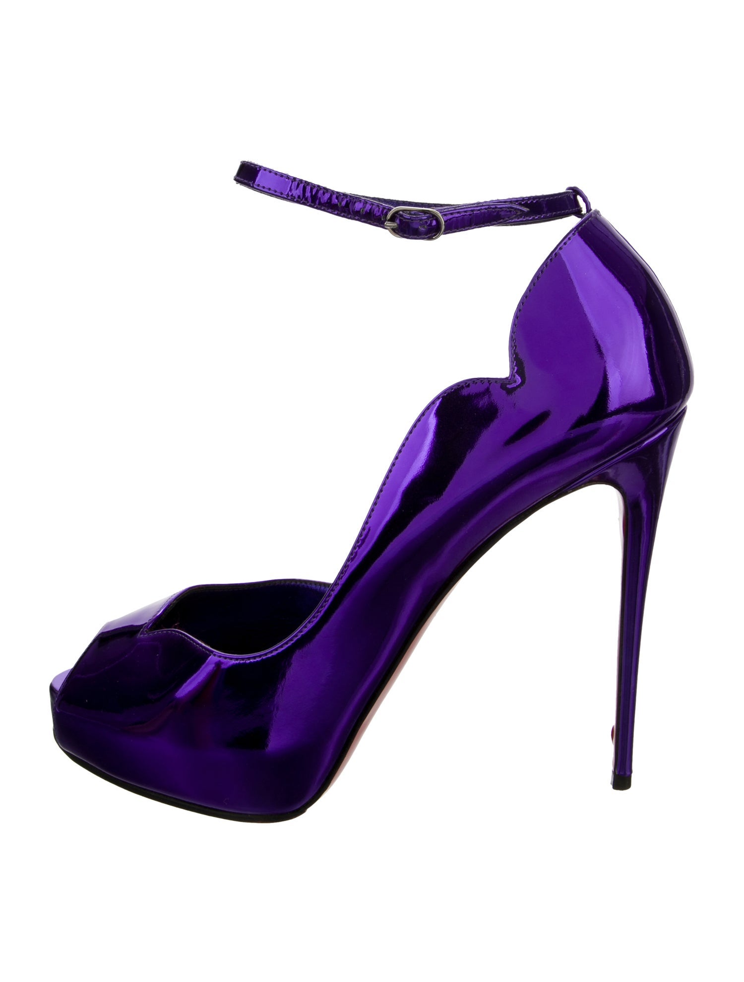 Christian Louboutin Round Chick Alta Patent Leather D'Orsay Pumps