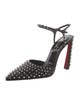 Christian Louboutin Spike Accents Leather Slingback Pumps
