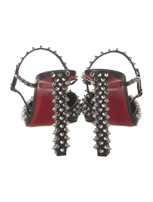 Christian Louboutin Spike Accents Leather Slingback Pumps