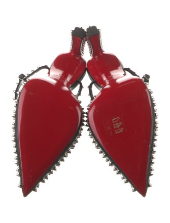 Christian Louboutin Spike Accents Leather Slingback Pumps