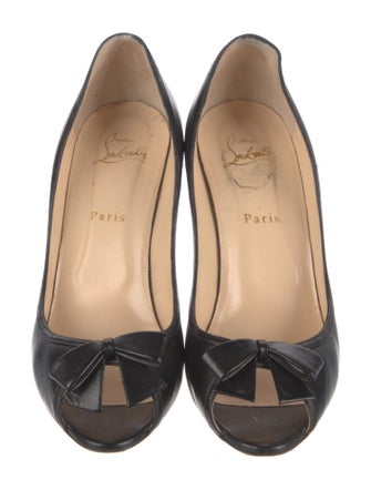 Christian Louboutin Leather Bow Accents Pumps