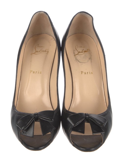 Christian Louboutin Leather Bow Accents Pumps