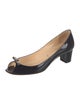 Christian Louboutin Patent Leather Bow Accents Pumps