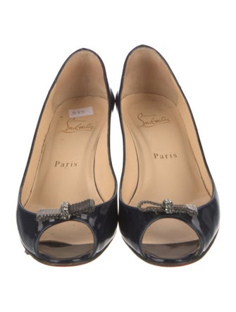 Christian Louboutin Patent Leather Bow Accents Pumps