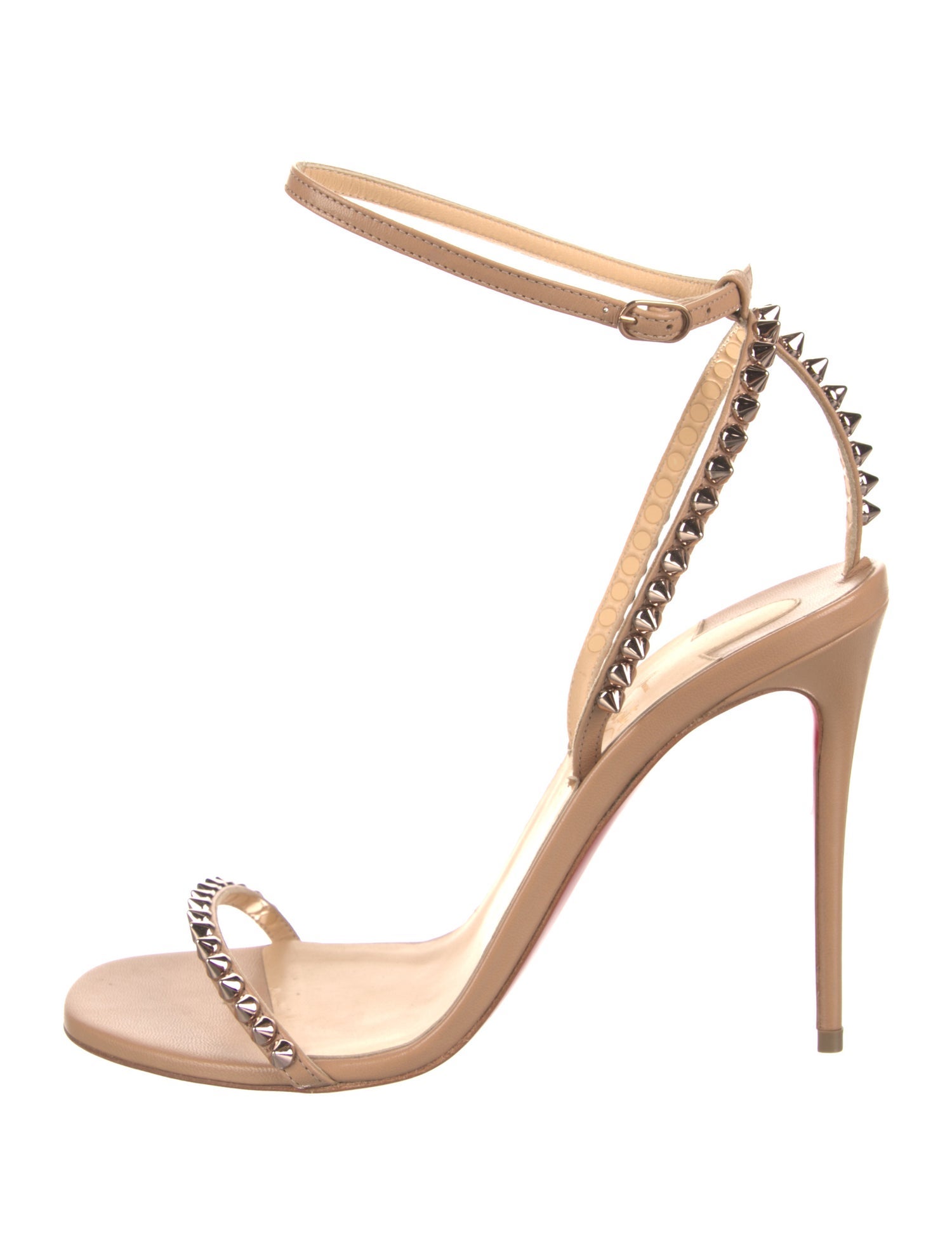 Christian Louboutin Spike Accents Leather Slingback Sandals