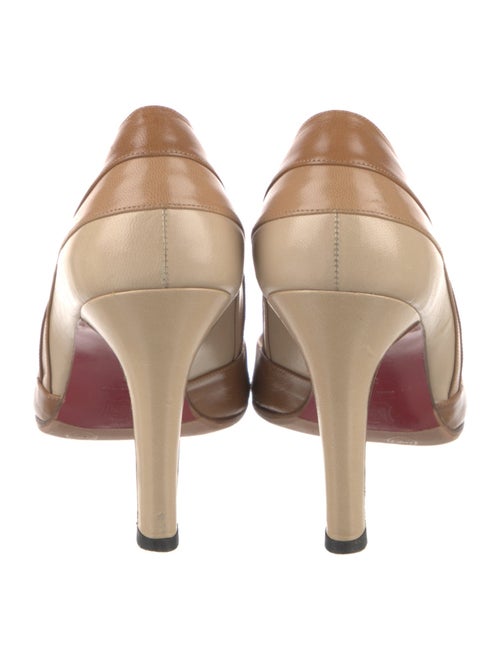 Christian Louboutin Leather Colorblock Pattern Slingback Pumps