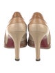 Christian Louboutin Leather Colorblock Pattern Slingback Pumps