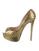 Christian Louboutin Lady Peep Spike Accents Pumps